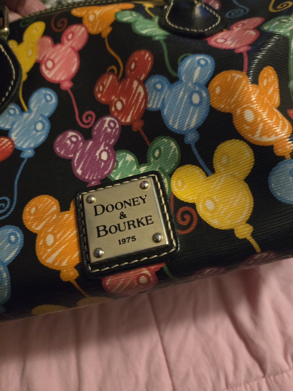 Dooney & Bourke Black Balloon Mouse Print Satchel